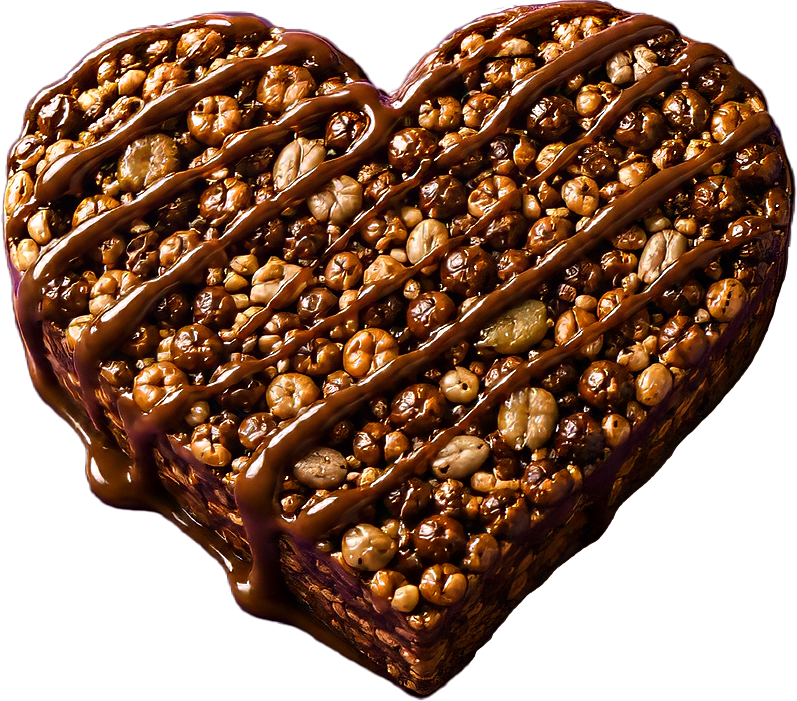 Heart-shaped FloBites bar with chocolate drizzle